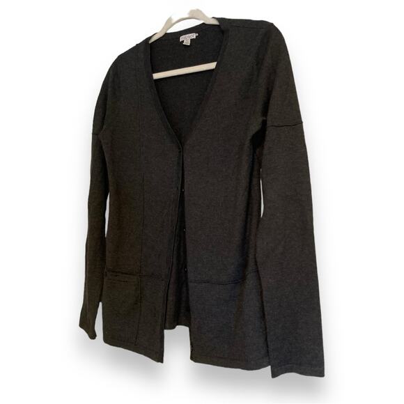 Toad Co Gray Gypsy Knit Wool Cardigan Sweater Womens Sz Small Neutral Loose Fit - Picture 15 of 15